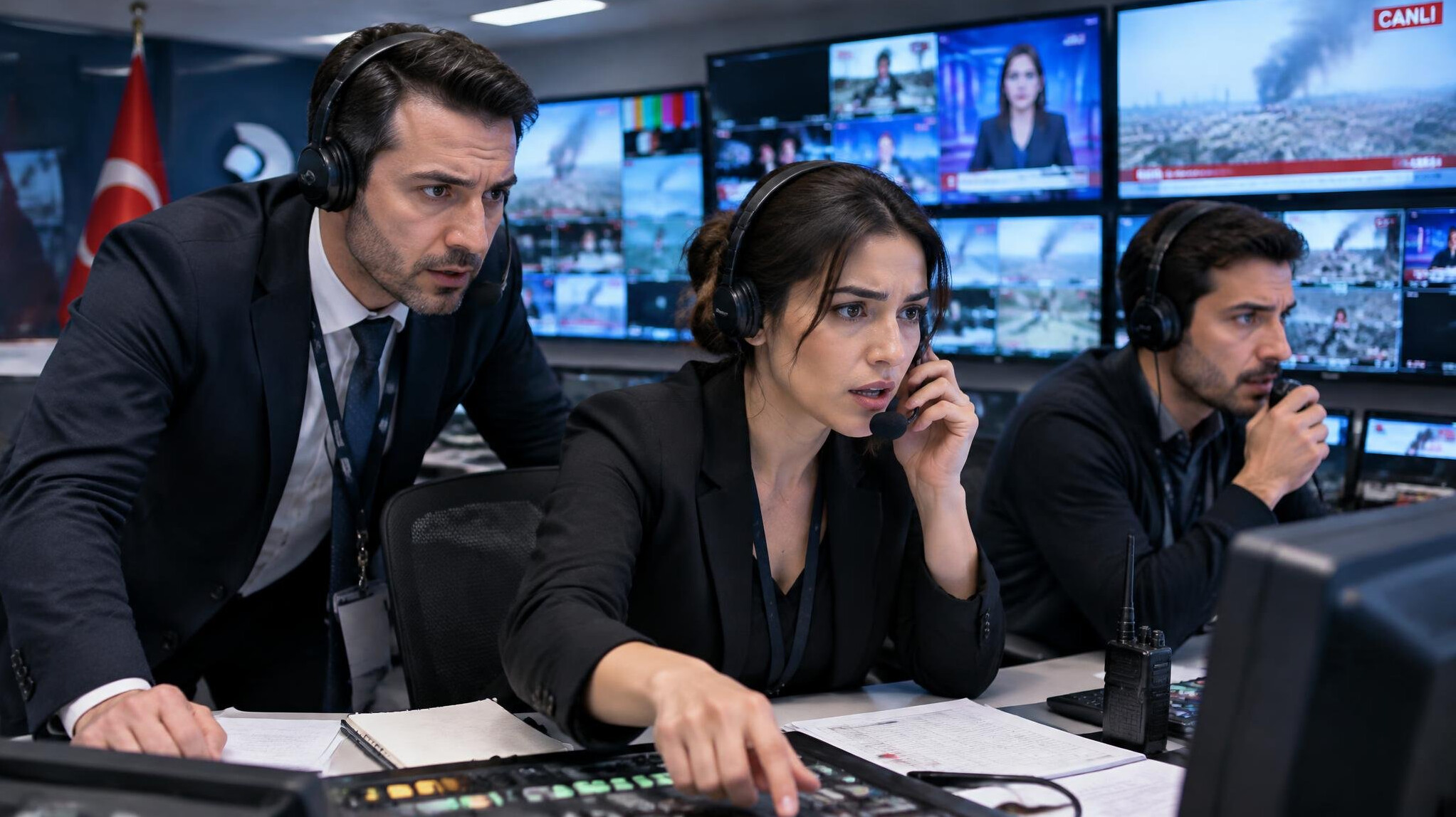Team responding quickly to an on-air incident from the control room